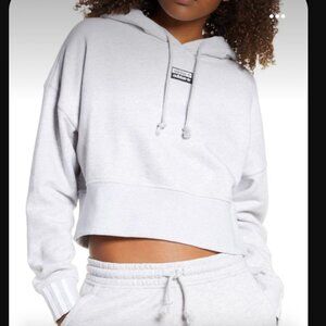 Adidas originals RYV center logo crop hoodie